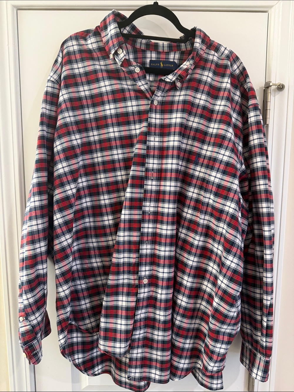 Ralph Lauren Red White and Navy Plaid Button-Down Shirt